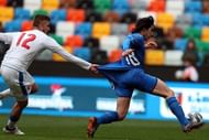 Sandro Tonali representing Italy at the U19 European Championships in 2018